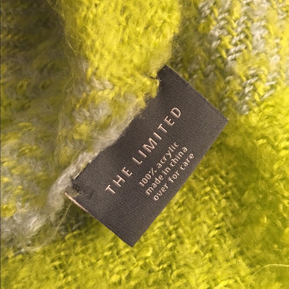 Grey and lime green wrap shawl - Picture 3 of 3